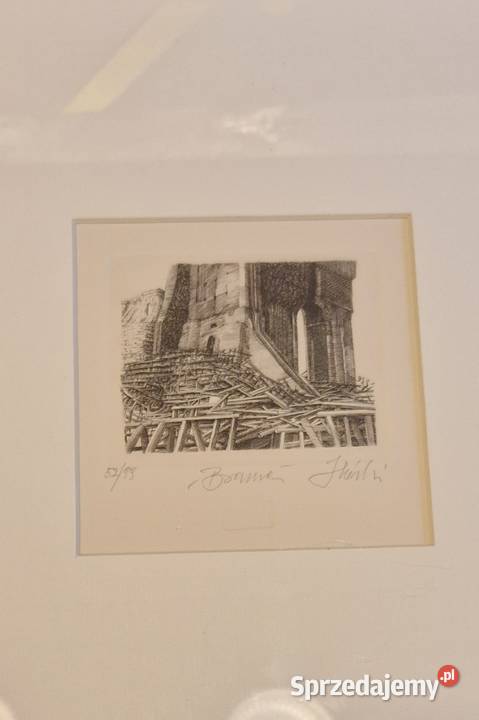 OBRAZ miedzioryt Krzysztof Skórczewski autograf