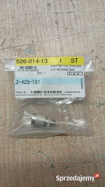 Adapter TNC wtyk male Reverse SMA gniazdo female Maniowy