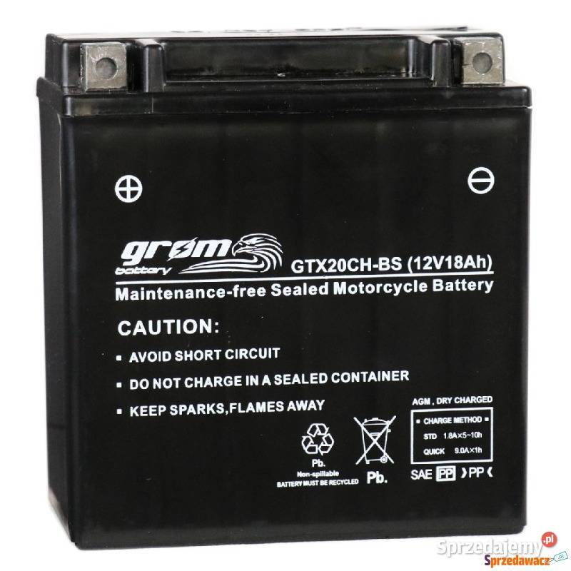 Akumulator motocyklowy Grom GTX20CHBS 12v18Ah