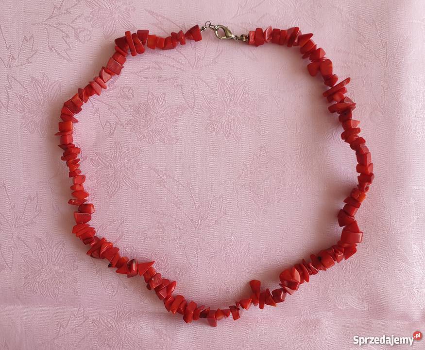 Naszyjnik ze sztucznych czerwonych korali małopolskie Kraków