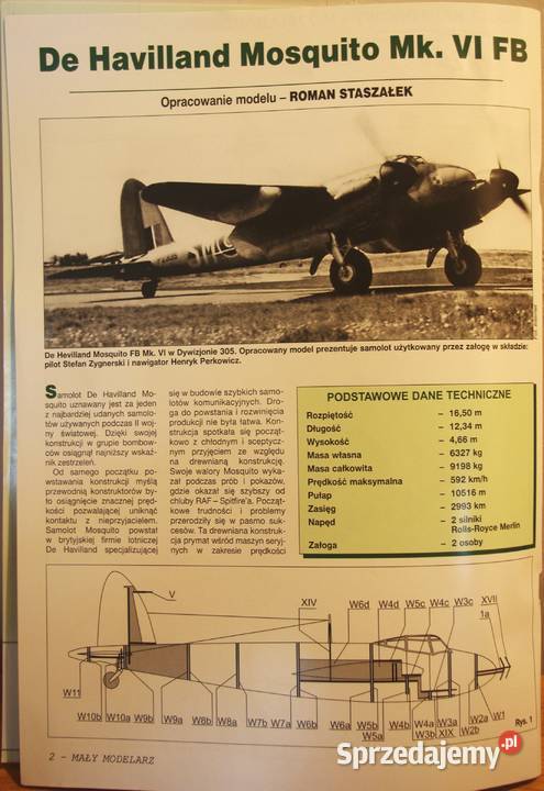Mały Modelarz De Havilland Mosquito Mk 101112 Kolekcje Myślachowice