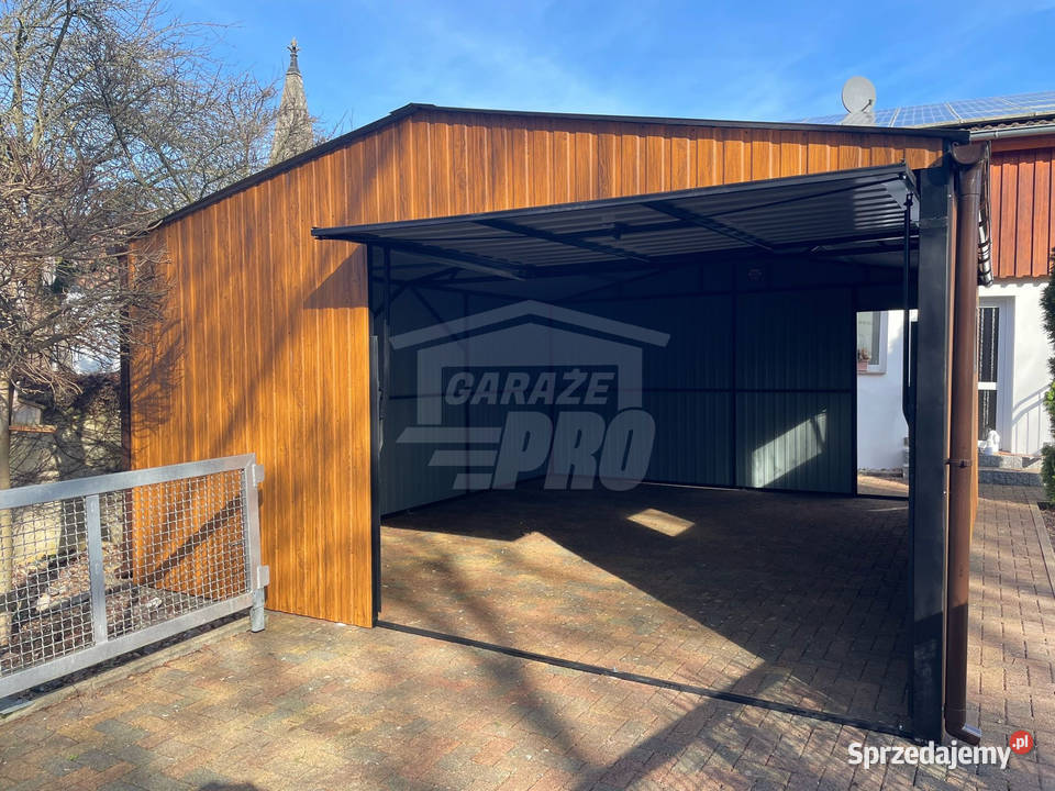 Garaż blaszany 55x6 2x Brama drzwi 2x okno rynny Dom i Ogród