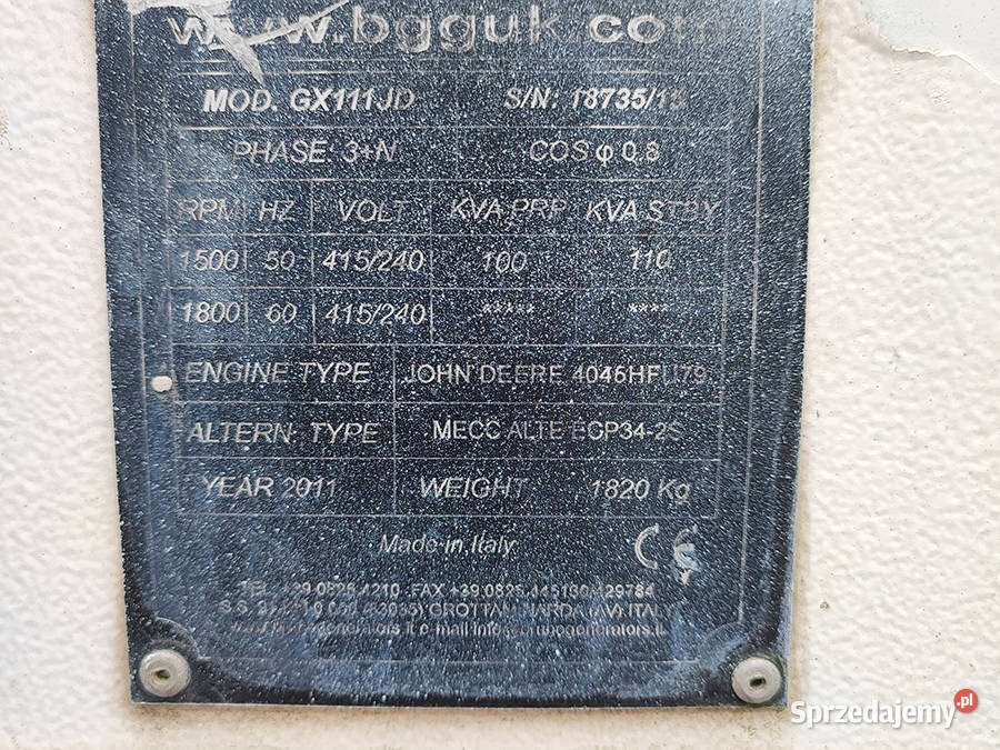 Agregat prądotwórczy Bruno GX111JD nie Kęty