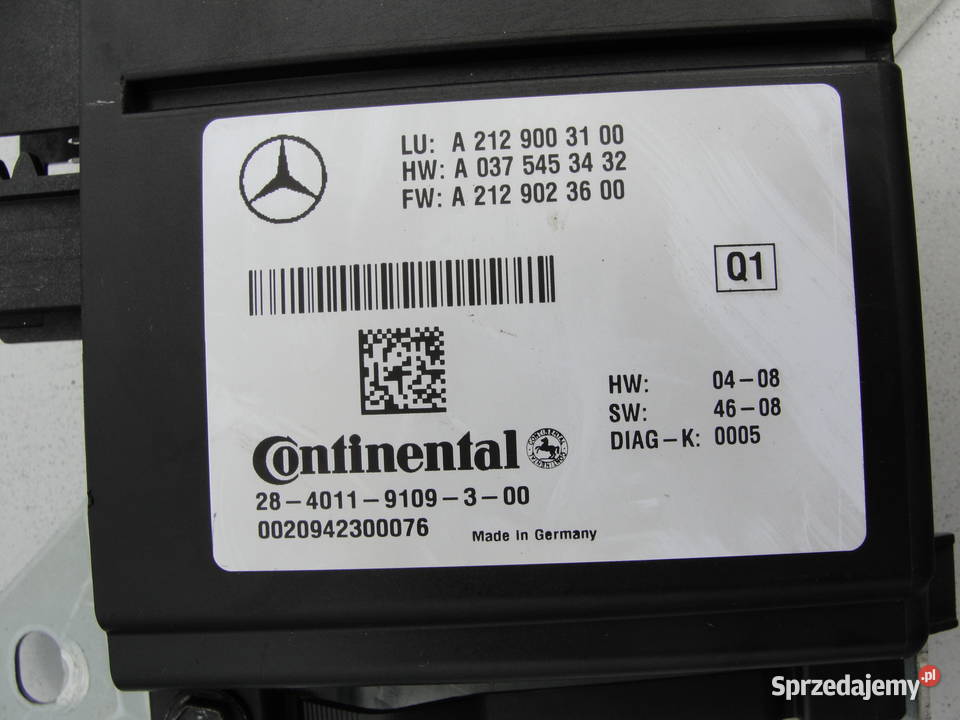 MODUŁ DISTRONIC ZAJĘTOŚCI PASA MERCEDES W212 Wyposażenie elektryczne Dąbrowa