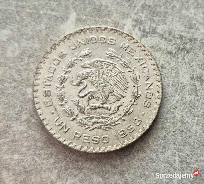 444 MEKSYK srebro 1 Peso 1958 r Wola Kruszyńska