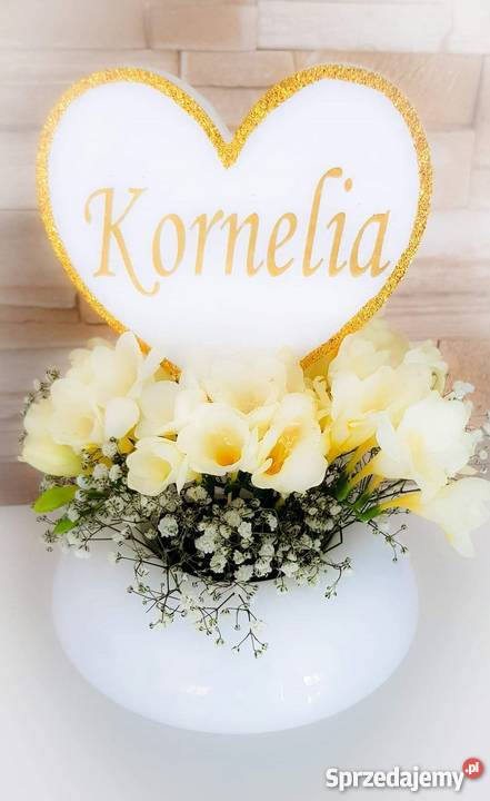 Serce z imieniem dekoracja Pierwsza Komunia Dobrzyca sprzedam