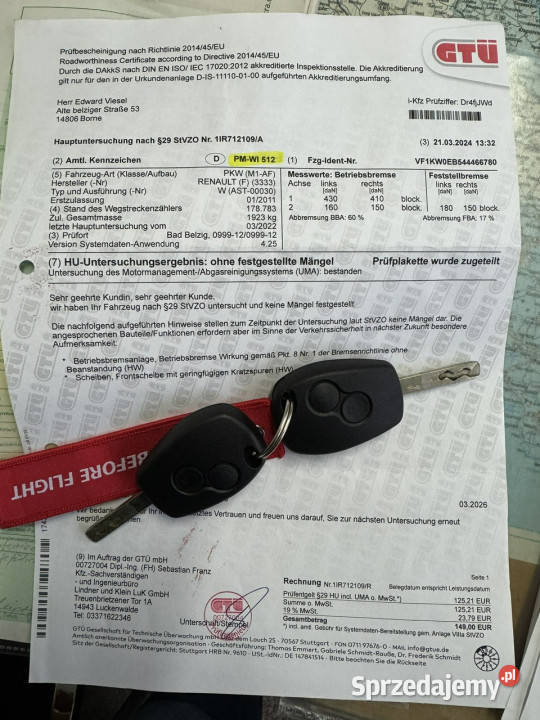 Renault Kangoo Rok produkcji 2011 Szczecin