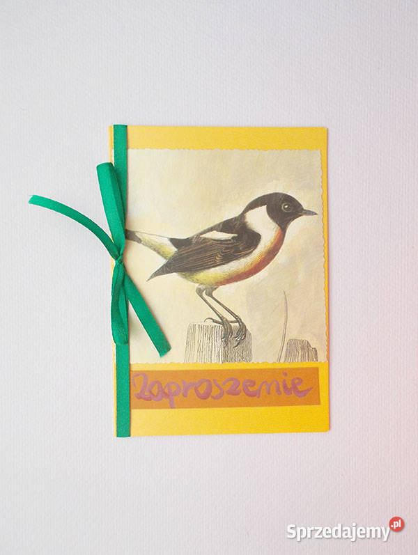 retro zaproszenia oryginalne zaproszenia ptaszek Gdynia sprzedam