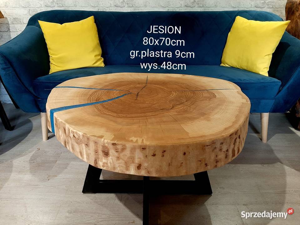 Stolik kawowy 80x70 cm plaster drewna