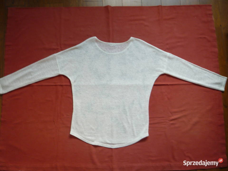 Orsay 40L 42XL Bluzka biała szare piórka Szczecin