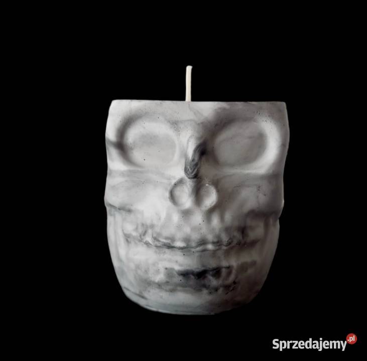 Świeca sojowa w ceramice Czaszka Czarny małopolskie Kraków