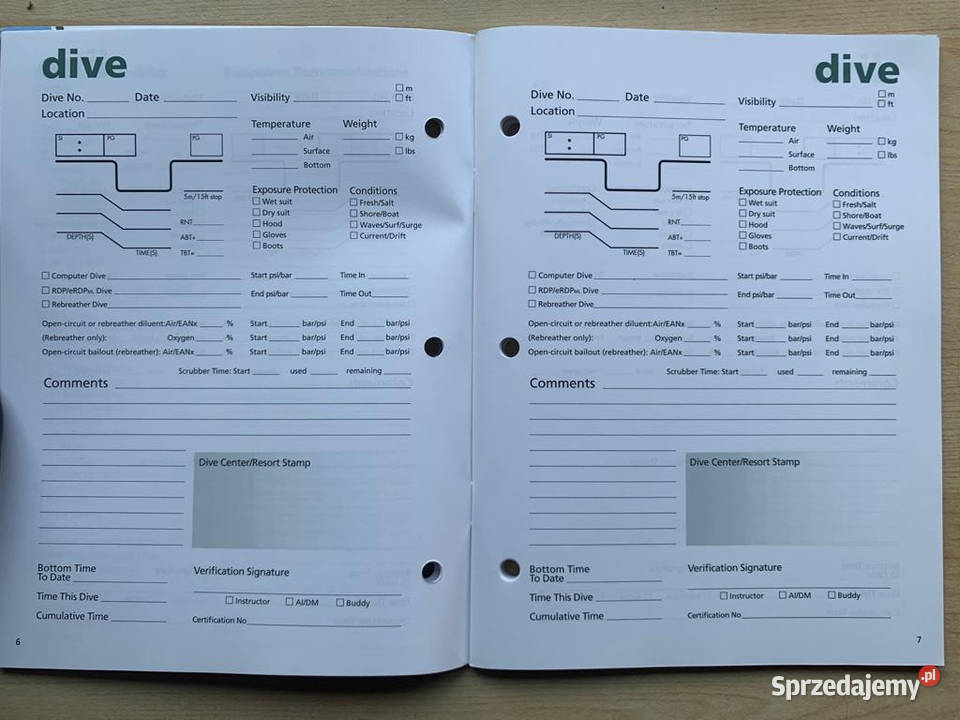 Log book książka nurkowań Divers Log Bytom sprzedam