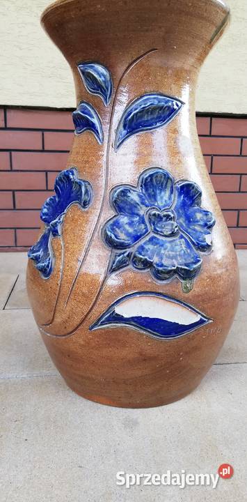 Wazon dzban z uchem ceramiczny na kwiaty mazowieckie Garwolin