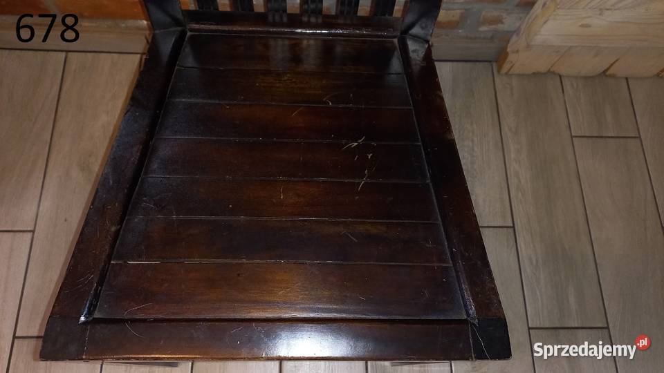 Krzesło tekowe drewniane 1 kolonialne twarde 45cm Gawroniec