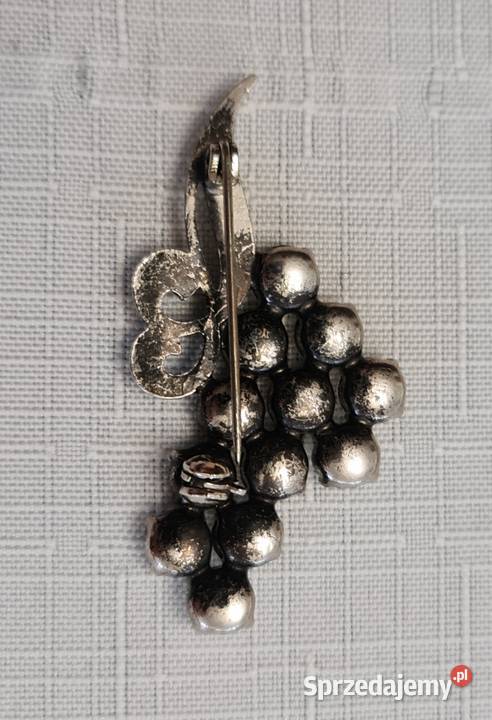 Broszka z cyrkoniami posrebrzana śląskie Katowice