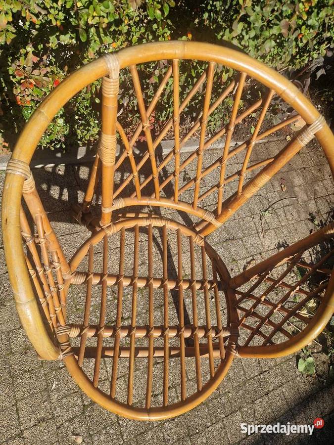 Wygodny fotel bambusowy 77cm Ciechocinek