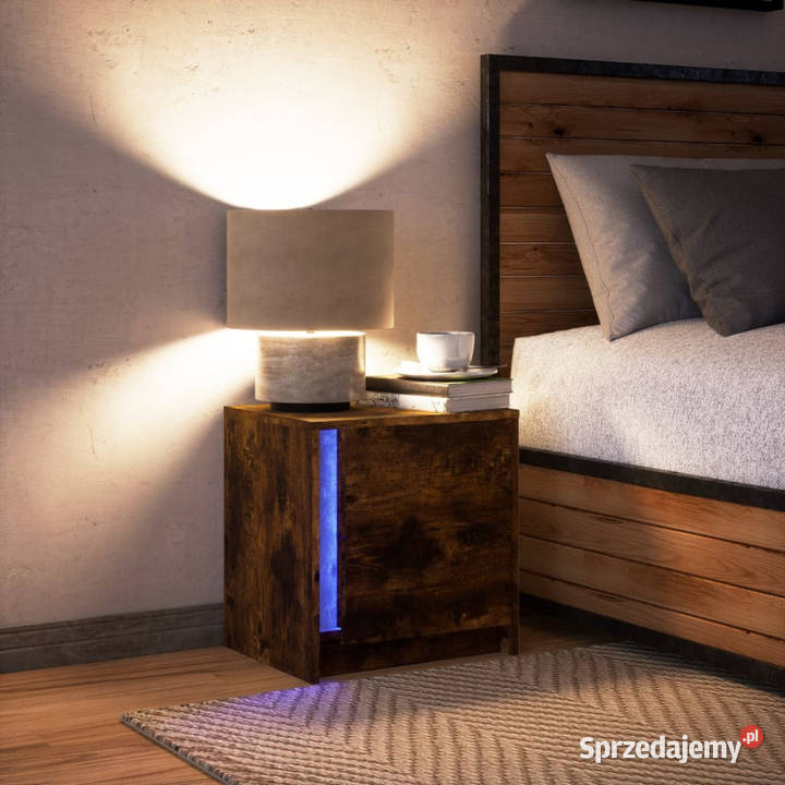Szafka nocna z LED przydymiony dąb materiał Warszawa sprzedam