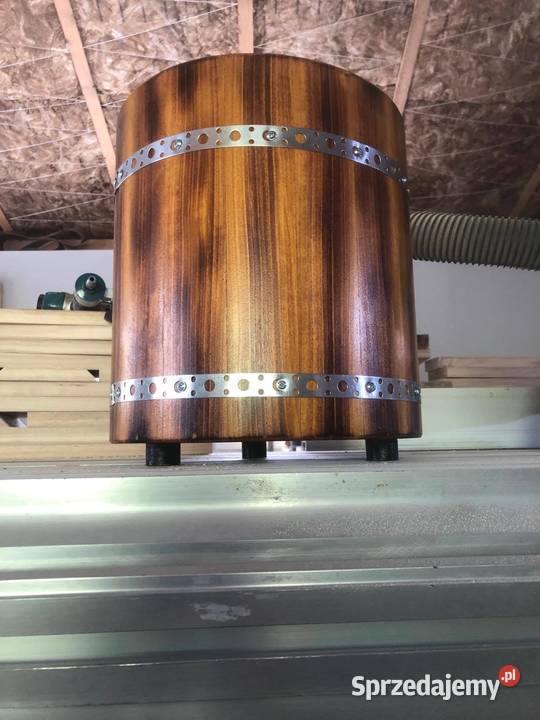 Doniczka drewniana okrągła donica ozdobna Dębica