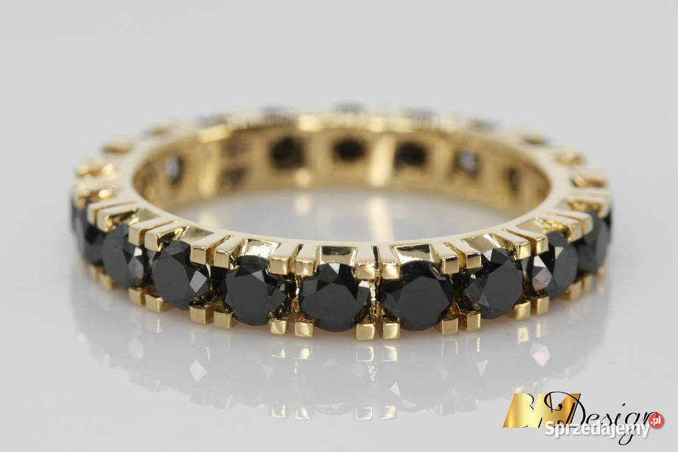 Obrączka z czarnymi diamentami nowoczesny podkarpackie Rzeszów
