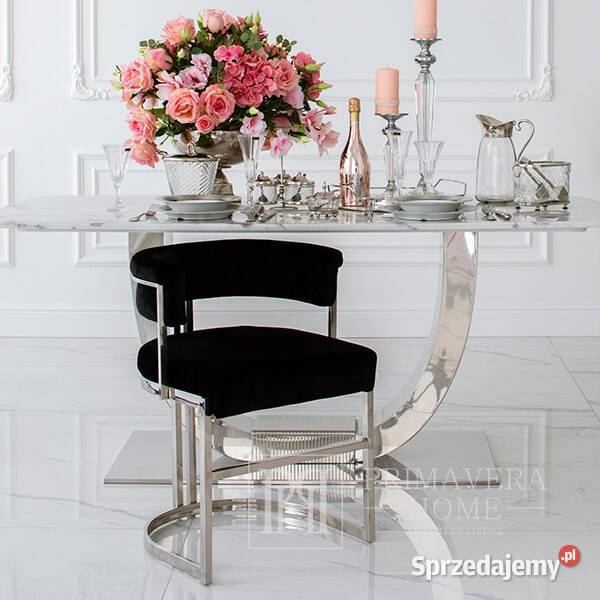 Krzesło glamour czarne półokrągłe na stalowych mazowieckie sprzedam