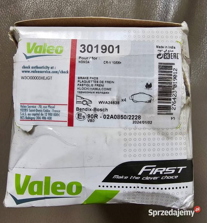 Klocki hamulcowe VALEO 301901 Gdańsk