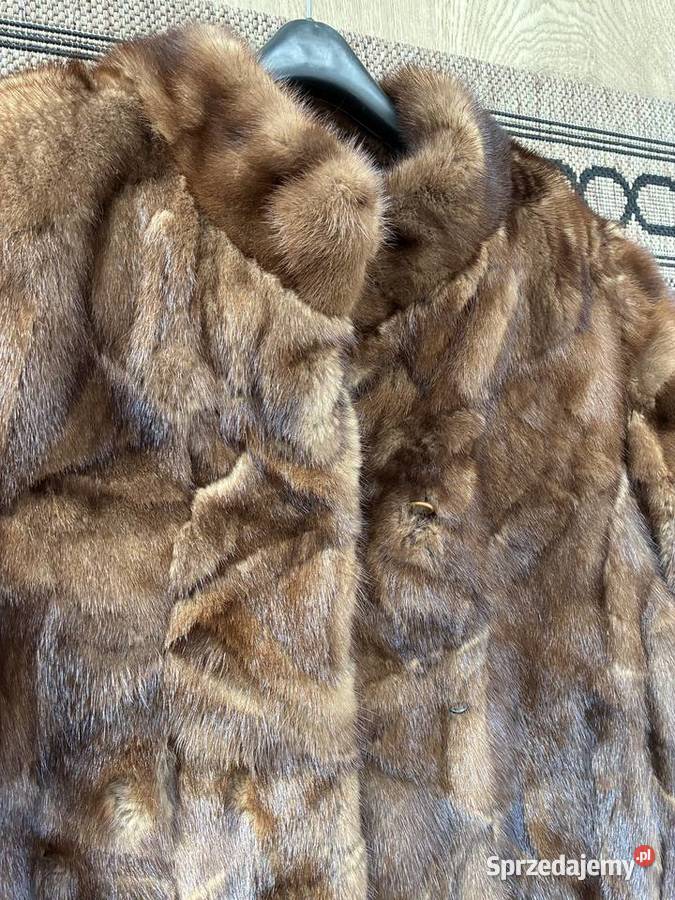Naturalne futro z norek brązowy/beżowy Lublin sprzedam
