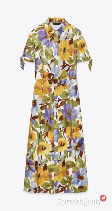 Sukienka midi ZARA M L z paskiem i kieszeniami mazowieckie Warszawa