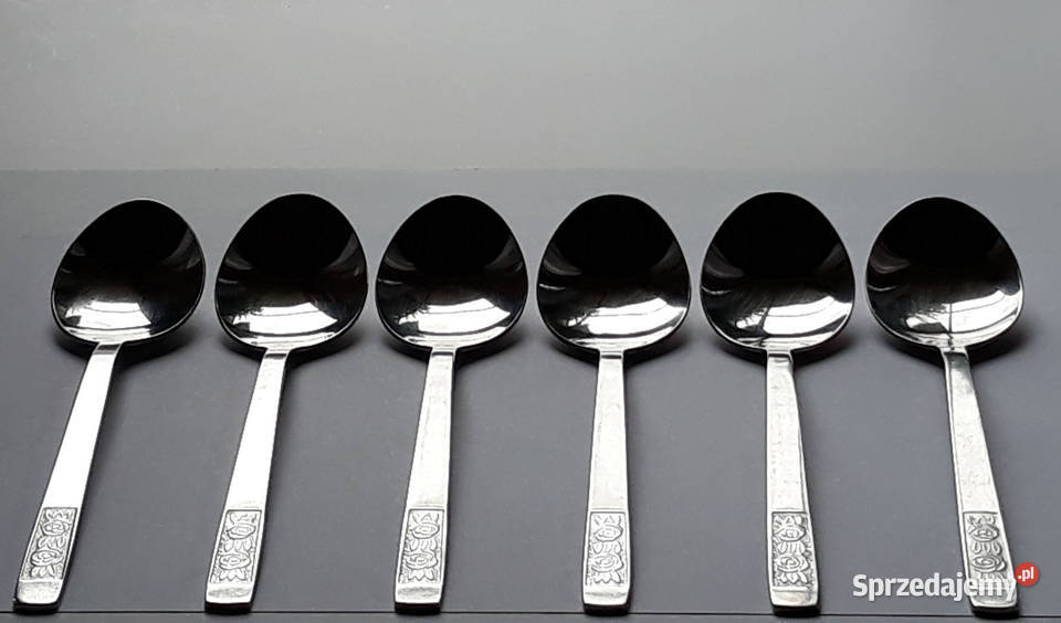 Łyżki obiadowe 2 RÓŻE Gerlach sztućce PRL Dąbrowa Górnicza sprzedam