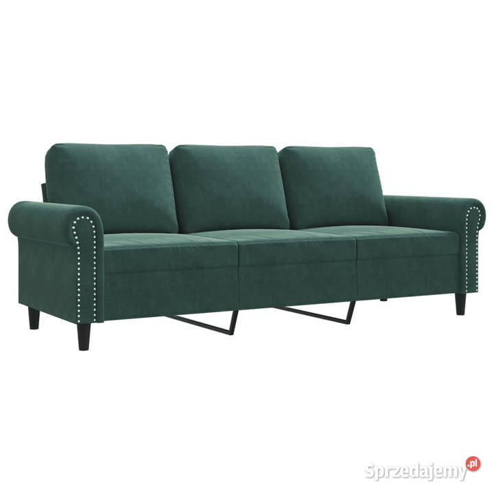 Sofa 3osobowa ciemnozielony 180 obita aksamitem Warszawa
