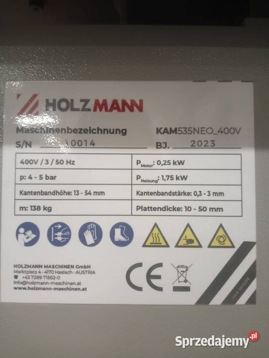 Okleiniarka Holzmann pomorskie Wejherowo