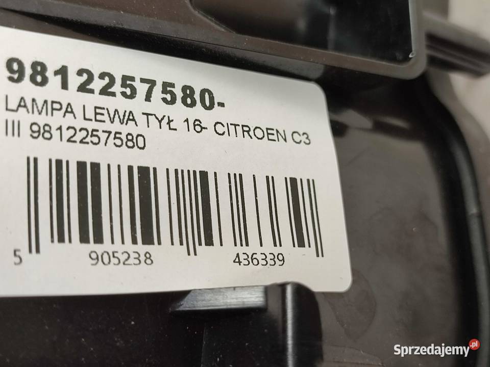 LAMPA LEWY TYŁ CITROEN C3 III SX SY 2016