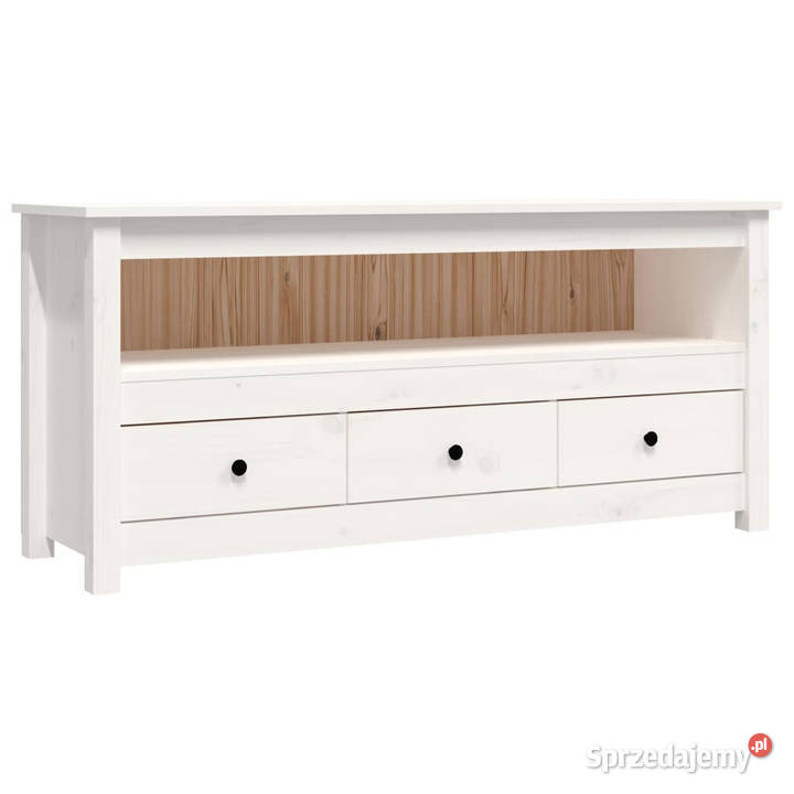 Szafka pod telewizor biała 114x35x52 lite drewno Warszawa