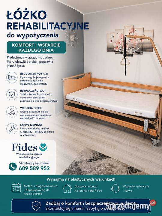 Wynajem Łóżka rehabilitacyjne szyny CPM