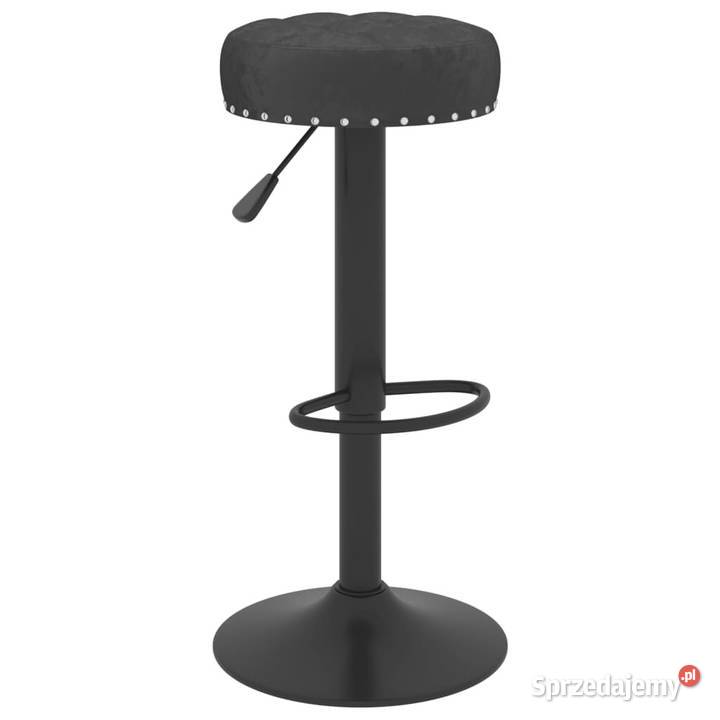 Stołki barowe 2 czarne obite aksamitem WM332992 Krzesła Warszawa