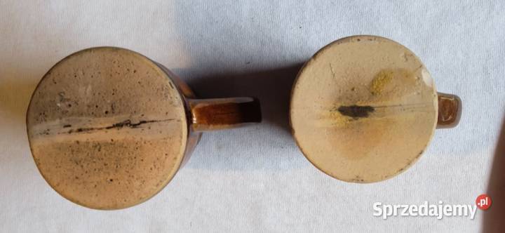 Dwa miniaturowe ceramiczne kufelki ozdobnePRL