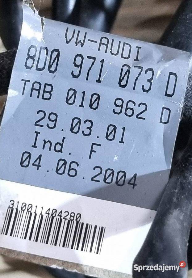 Wiązka pasa przedniego VW Passat Skoda Audi Bolesławice sprzedam