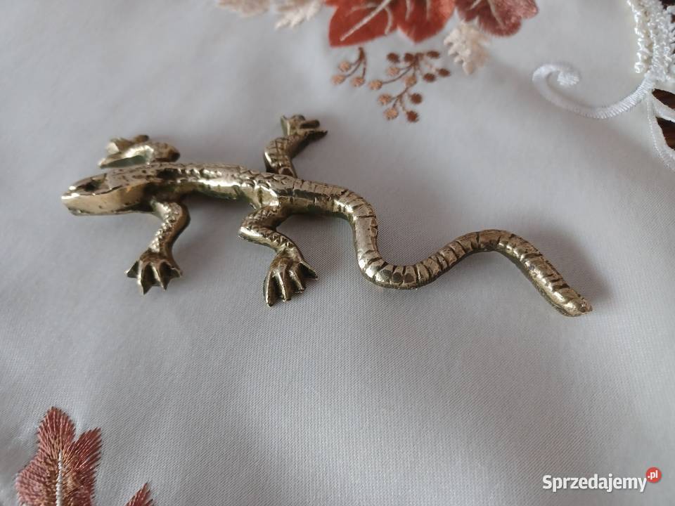 Jaszczurka Piękna figurka jaszczurki Mosiądz Dom i Ogród wielkopolskie Poznań sprzedam