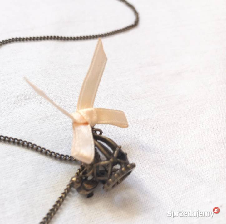 Naszyjnik długi Wisiorek KLATKA PTASZEK metal Naszyjniki Białystok sprzedam