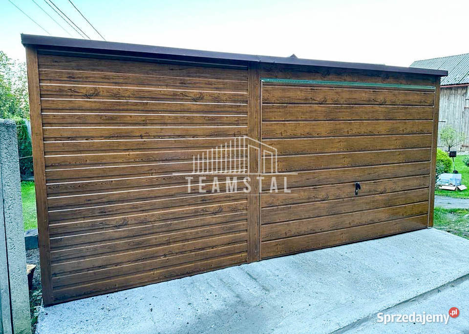 GARAŻ BLASZANY 5m x 6m poziom spad tył Brama blacha Zakopane