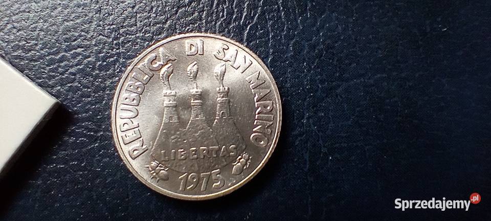 Stare monety 2 lir 1975 San Marino Numizmatyka podkarpackie Lesko