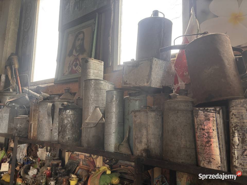 stary kanister blaszany oryginał PRL pojemnik podlaskie Kosianka-Boruty