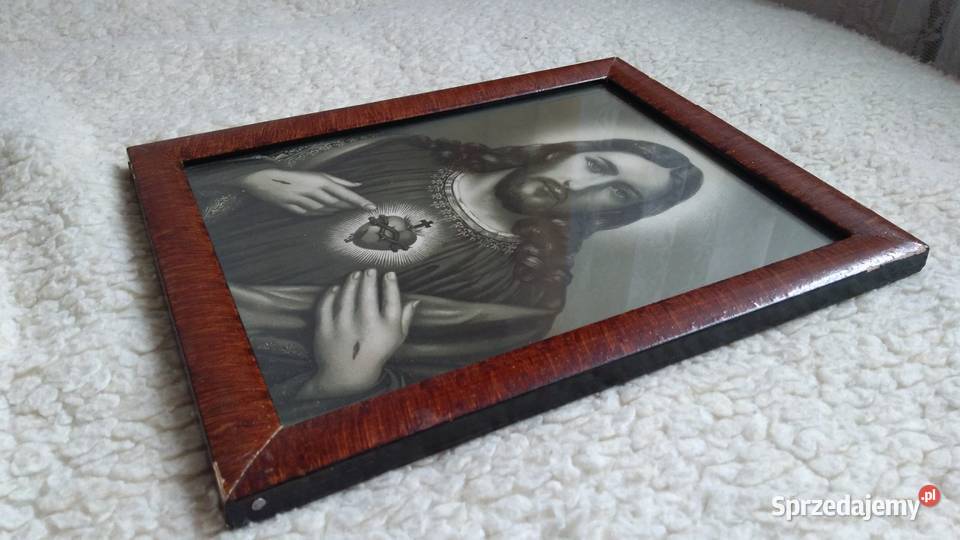 STARE ŚWIĘTE OBRAZKI JEZUS MARIA OLEODRUK