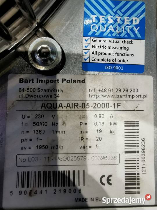 Aqua Air 2000 nagrzewnica wodna Grudziądz sprzedam