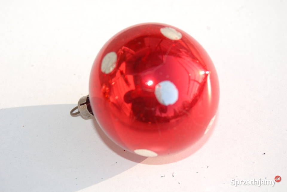 Stara ozdoba choinkowa bombka bańka czerwona Cieszyn