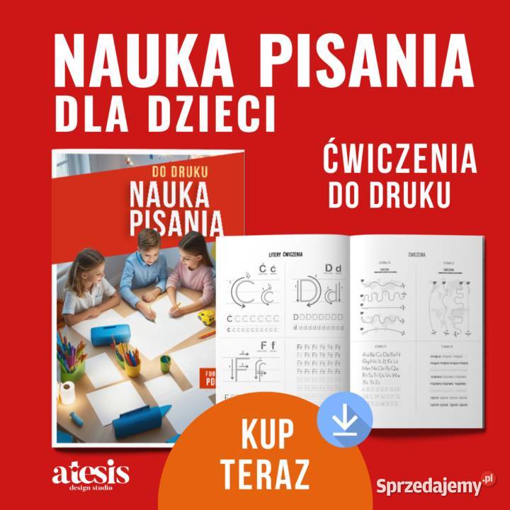 Nauka pisania literek do wydruku PDF Dzieci Katowice