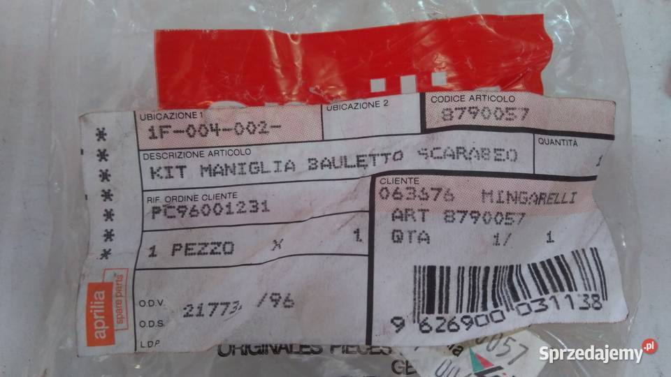 Uchwyt rączka skórzana kufra bagażnika Scarabeo Bielsk Podlaski sprzedam