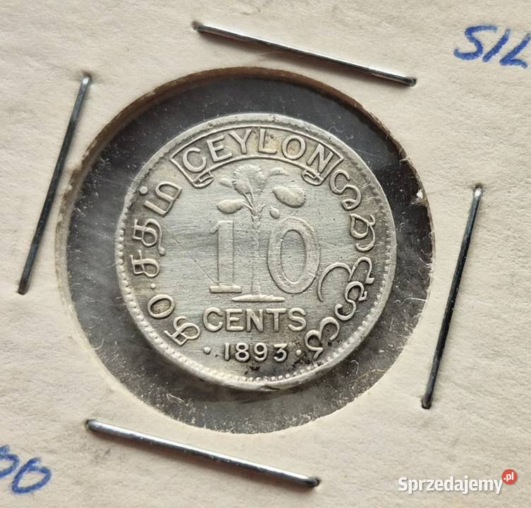 C18 CEJLON srebro 10 Cent 1893 r Victoria Wola Kruszyńska sprzedam