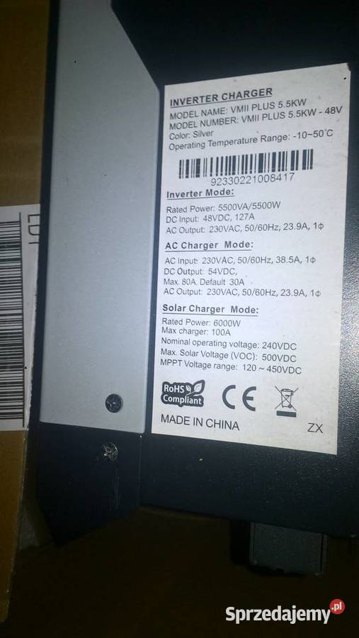 Inwerter VMII PLUS 5500W 230V MPPT hybrydowy Łask