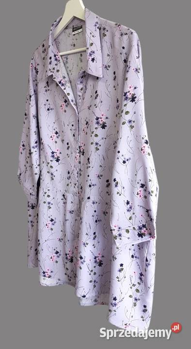 Damska bluzka fioletowa z kwiatki krótki rękawów