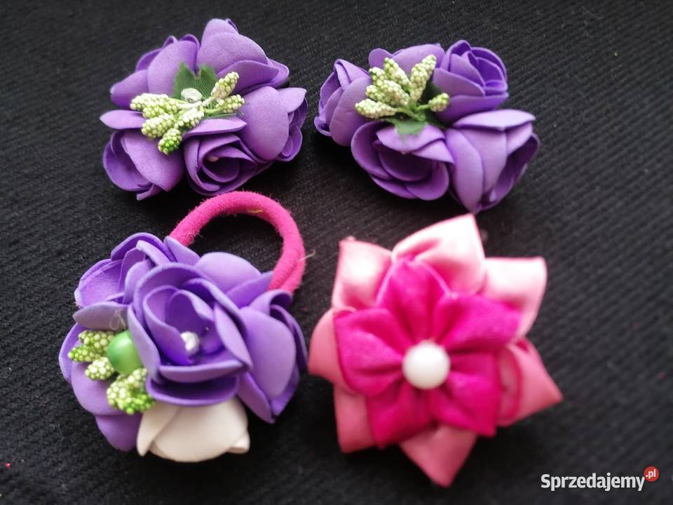 Gumka do włosów różowaTrzy ozdobne gumki do Łódź sprzedam